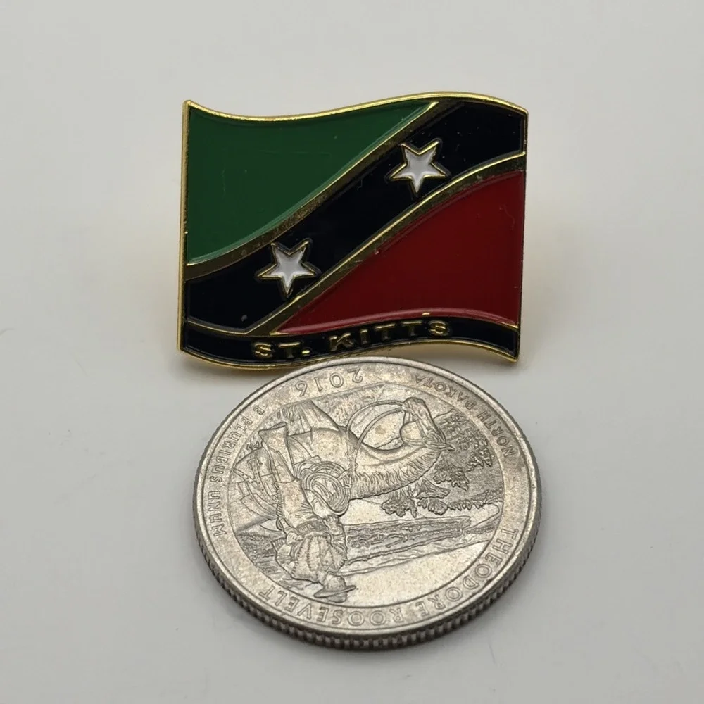 St. Kitts Island Flag‎ Travel Souvenir Lapel Hat Pin